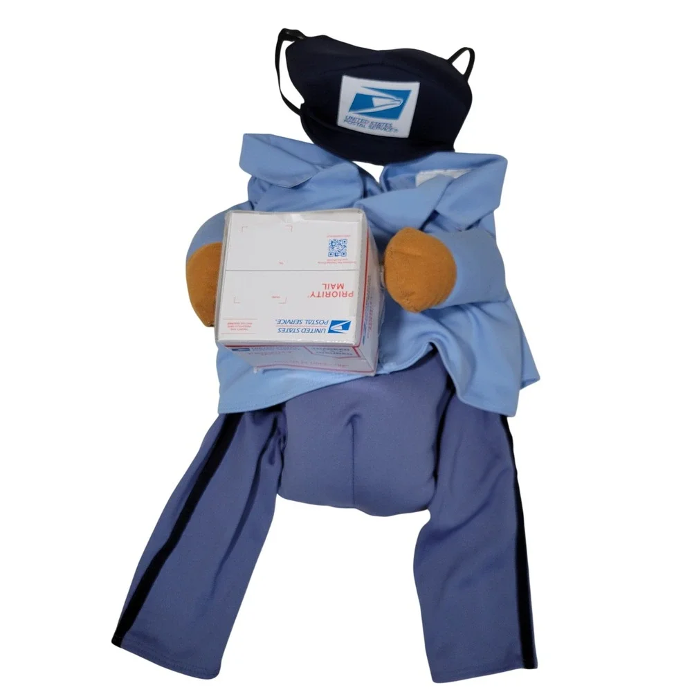 USPS Mail Carrier Dog Halloween Costume Large Blue Mailman Pet Pup Photo Shoot